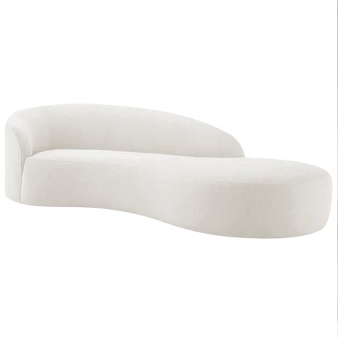 Divã Recamier Orgânico França 140cm Lado Direito Bouclé