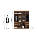 Ver imagem 2 de Guarda Roupa Solteiro 4 Portas e 4 Gavetas Ph 1717 Nogueira/Fendi Herval