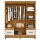 Ver imagem 3 de Guarda Roupa Casal Ambiente Ms912 6 Portas Freijó Off White - Moval