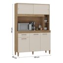 Ver imagem 3 de Armario Cozinha Ceara com 5 Portas Canelato/off White