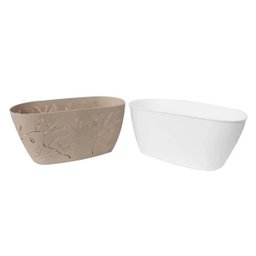 Kit Vasos de Plantas Flores 3 Cachepots Decorativos P M G Floreira de Mesa Plástico Plasvale - 5