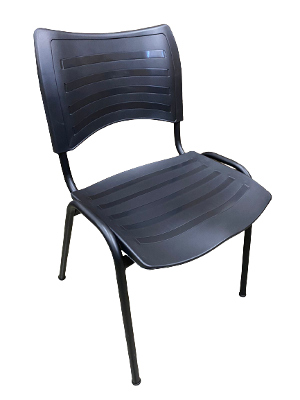 Cadeira New ISO tubular preta Invicta Office kit com 2 cadeiras - 2