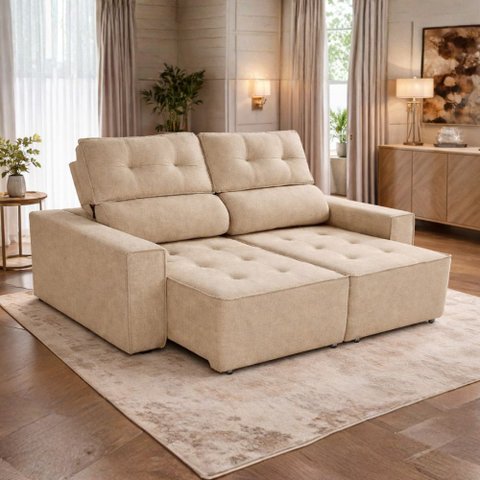 Sofá Price 2 Lugares 1,80m Linho Shop Das Cabeceiras.