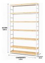 Ver imagem 4 de Estante Multiuso Organizador Livreiro Estilo Industrial 180x110 Branco Natural