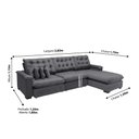 Ver imagem 2 de Sofá Berlin 3.85x1.70m com Chaise Super Pillow Top - Chumbo