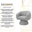 Ver mais imagens de Poltrona Giratória Orgânica Maya Tecido Linho Courino Design Redondo Sala Quarto Suporta 150kg:linho