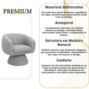 Ver imagem 7 de Poltrona Giratória Orgânica Maya Tecido Linho Courino Design Redondo Sala Quarto Suporta 150kg:linho