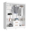 Ver imagem 3 de Roupeiro 6 Portas Lite 30466 com 2 Gavetas - Branco Móveis Leão