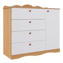 Ver imagem 1 de Cômoda Encanto com 4 Gavetas e 1 Porta Permóbili Nature/Branco