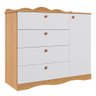 Cômoda Encanto com 4 Gavetas e 1 Porta Permóbili Nature/Branco - 1
