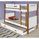 Ver imagem 1 de Beliche Juvenil Solteiro com Cama Auxiliar e Colchões Branco Divaloto Móveis