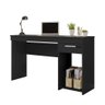 Mesa Para Computador Escrivaninha Home Office Estudos 1 Gaveta 1 Nicho Escritório Quarto Preto - 3
