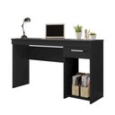 Ver imagem 3 de Mesa Para Computador Escrivaninha Home Office Estudos 1 Gaveta 1 Nicho Escritório Quarto Preto