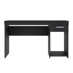 Mesa Para Computador Escrivaninha Home Office Estudos 1 Gaveta 1 Nicho Escritório Quarto Preto - 5