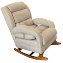 Ver imagem 1 de Poltrona Amamentação Liz de Balanço Suede Bege - Dominic Decor