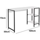 Ver imagem 3 de Mesa de Escritório com Prateleira, 120x50 Cm, Mdf, Branca