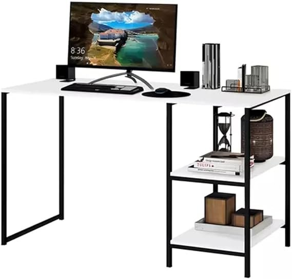Mesa de Escritório com Prateleira, 120x50 Cm, Mdf, Branca