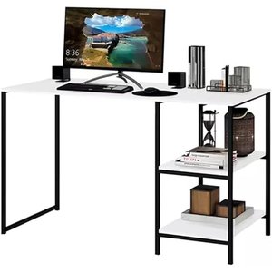 Mesa de Escritório com Prateleira, 120x50 Cm, Mdf, Branca