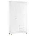 Ver imagem 4 de Berço Americano Mirelle com Colchão para Berço Americano e Guarda Roupa Ternura Baby 4 Portas Branco