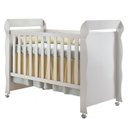 Ver imagem 2 de Berço Americano Mirelle com Colchão para Berço Americano e Guarda Roupa Ternura Baby 4 Portas Branco