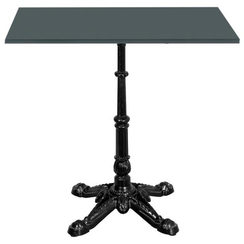 Base de Mesa Apus em Ferro Preto 75 Cm (alt) Tampo Mdp Quadrado Grafito 80cm (larg) X 2,5 Cm (alt)