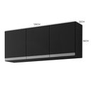 Ver imagem 4 de Kit de Cozinha Andréia Balcão 120cm Preto com Tampo Mdp e Aéreo - Ajl Móveis