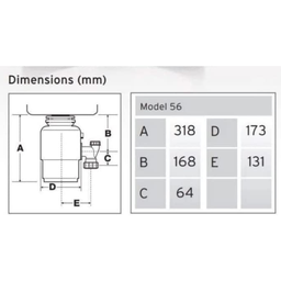 Triturador de Resíduos Alimentares InSinkErator Modelo 56 220V com Potência de 0,55HP para Cubas de  - 5