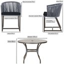 Ver imagem 2 de Mesa com 6 Cadeiras de Jantar Roma 120cm e Noronha em Alumínio Marrom Corda Náutica Estofado 12 Tram
