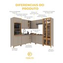 Ver imagem 5 de Armário de Cozinha Modulada Completa de Canto Fidelitá Berlim 8 Peças 487cm 16 Portas 2 Gavetas