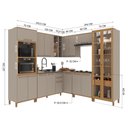 Ver imagem 4 de Armário de Cozinha Modulada Completa de Canto Fidelitá Berlim 8 Peças 487cm 16 Portas 2 Gavetas