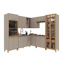 Ver imagem 2 de Armário de Cozinha Modulada Completa de Canto Fidelitá Berlim 8 Peças 487cm 16 Portas 2 Gavetas