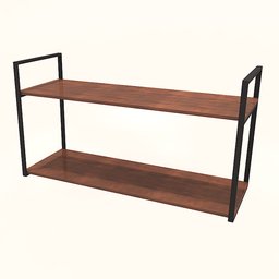 Prateleira Industrial Parede ou Suspensa Aço e Madeira 50x40x80cm - Imbuia - 2