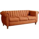 Ver imagem 1 de Sofá Chesterfield 3 Lugares Realeza Vintage Retrô Veludo Terracota