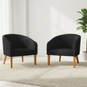 Ver imagem 1 de Poltrona Sala Decorativa Kit 2 Stella Pé Madeira Trapézio Castanho Sintético D03 - D’Rossi