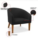 Ver imagem 3 de Poltrona Sala Decorativa Kit 2 Stella Pé Madeira Trapézio Castanho Sintético D03 - D’Rossi