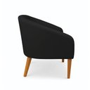 Ver imagem 6 de Poltrona Sala Decorativa Kit 2 Stella Pé Madeira Trapézio Castanho Sintético D03 - D’Rossi