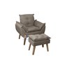 Kit 02 Poltrona Decorativa e Puff Opala Suede Capuccino SMF DECOR - 2