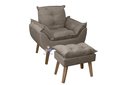 Ver imagem 2 de Kit 02 Poltrona Decorativa e Puff Opala Suede Capuccino SMF DECOR
