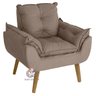 Kit 02 Poltrona Decorativa e Puff Opala Suede Capuccino SMF DECOR - 3