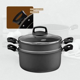 Panela a Vapor Cozivapor N 20 3 em 1 Antiaderente 3,2 L Grafite Mta - 4
