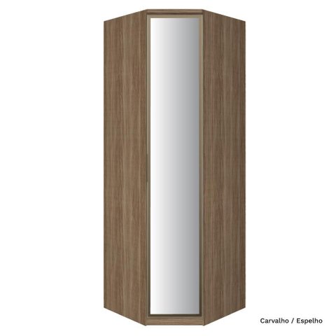 Guarda Roupa Modulado 01 Porta Vidro Canto Obliquo 245cm Setiba