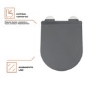 Ver imagem 3 de Assento Termofixo com Soft Close para Vaso Sanitário Amazonita Pingoo.casa - Cinza
