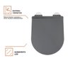 Assento Termofixo com Soft Close para Vaso Sanitário Amazonita Pingoo.casa - Cinza - 3