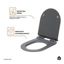 Ver imagem 6 de Assento Termofixo com Soft Close para Vaso Sanitário Amazonita Pingoo.casa - Cinza