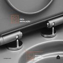 Ver imagem 5 de Assento Termofixo com Soft Close para Vaso Sanitário Amazonita Pingoo.casa - Cinza