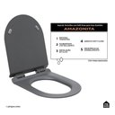 Ver imagem 2 de Assento Termofixo com Soft Close para Vaso Sanitário Amazonita Pingoo.casa - Cinza