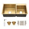 Cuba Gourmet Quadrada Dupla Inox 304 Dourado com Acessórios - 2