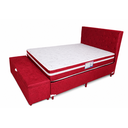 Ver imagem 1 de Kit Cama Box Casal Baú 1,38x1,88 com Cabeceira e Recamier - Vermelho