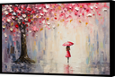 Ver imagem 1 de Quadro Decorativo Abstrato Canvas Moldura Filete Guarda Chuva Proteção Flor Gg