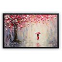 Ver imagem 4 de Quadro Decorativo Abstrato Canvas Moldura Filete Guarda Chuva Proteção Flor Gg